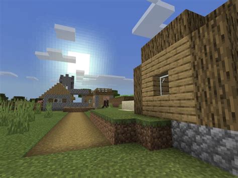 1951644128 – A Village With a Castle | Seed Minecraft PE