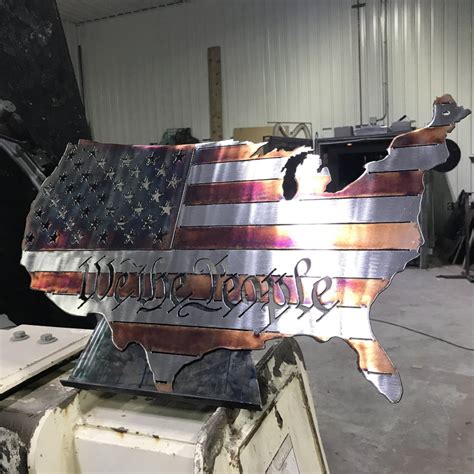 We The People US Shaped Flag – Midwest Metal Art