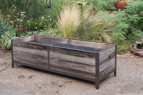 reclaimed-steel-frame-planter-with_7 - Custom by Rushton, LLC