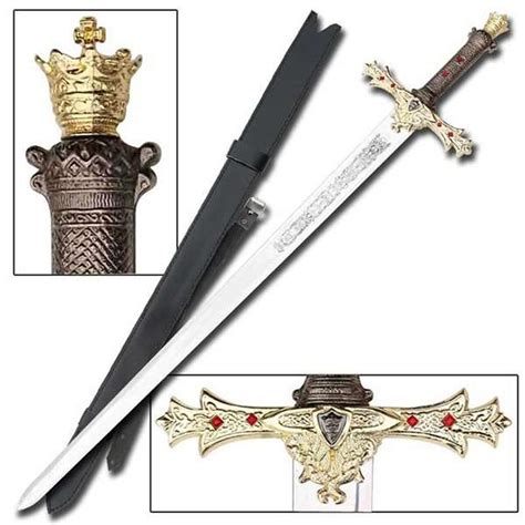 King Arthur's Excalibur Sword Gold Medieval Knight Replica-P