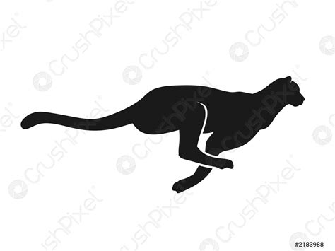 Running Cheetah silhouette monochrome color - stock vector 2183988 | Crushpixel