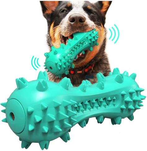 LNKOO Dog Squeaky Toys Dog Chew Toys for Aggressive Chewers Dog Toothbrush Almost Indestructible ...