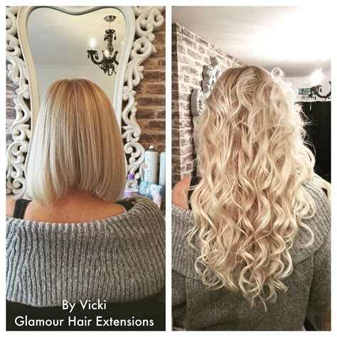 #hairextensions 18"blonde before and after microbead remy Indian hair Glamour Hair Extension Ce ...