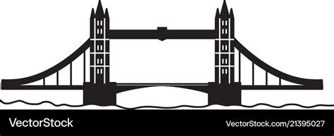 London tower bridge linear Royalty Free Vector Image