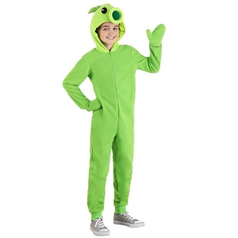 Halloweencostumes.com Medium Plants Vs Zombies Peashooter Jumpsuit Costume For Kids., Black ...