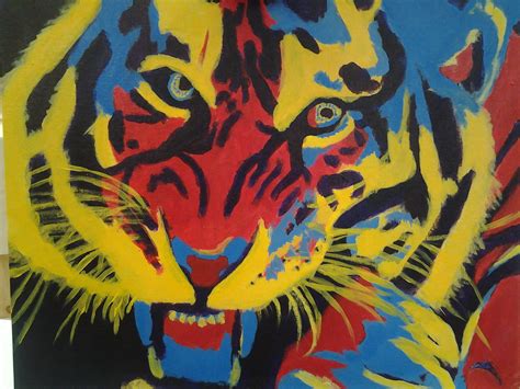 Pop Art Tiger | Pop art, Art, Acrylic painting canvas