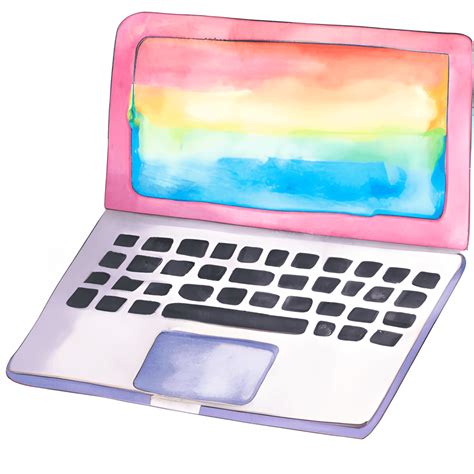 Watercolor Laptop Clip Art · Creative Fabrica