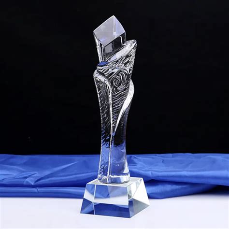 CTCB0019New Customized Crystal Trophy Engraved Own Words Glass Sports ...