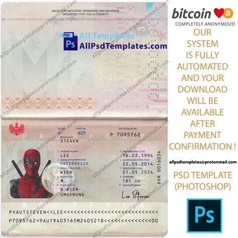 Austria Passport Template - ALL PSD TEMPLATES