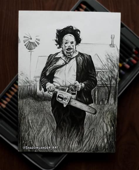 Hi! This is my charcoal drawing of OG Leatherface on 8x12 paper. For ...