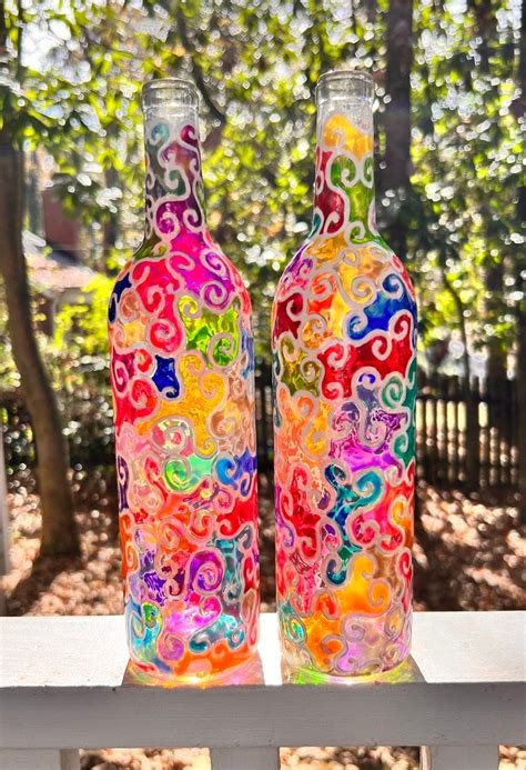 Hand painted accent lamps bottle lights – Artofit