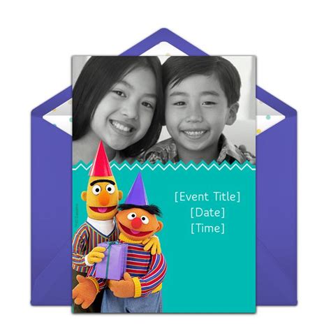 Bert & Ernie Photo Invitations | Photo invitations, Sesame street ...