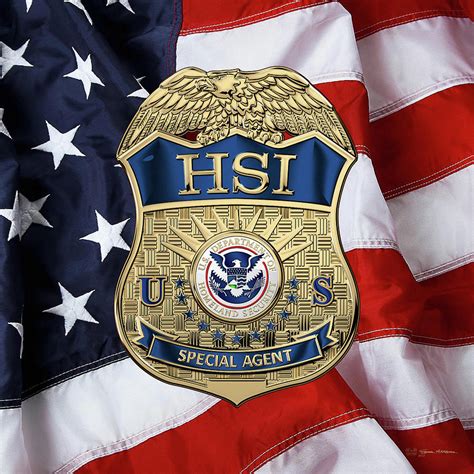 Homeland Security Investigations - H.S.I. Special Agent Badge over ...