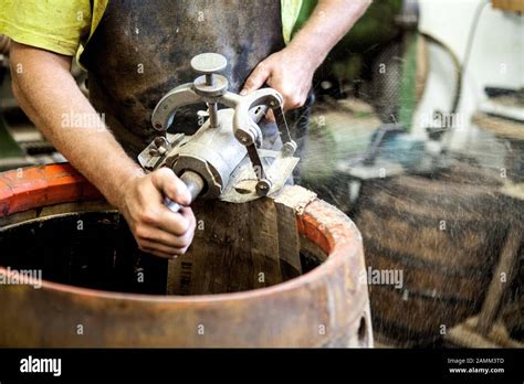 Barrel production in the barrel making workshop of the Schmid family in ...