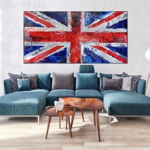 British Flag Painting,paintings on Canvas,large Abstract Painting, Modern Hand Oil Painting ...