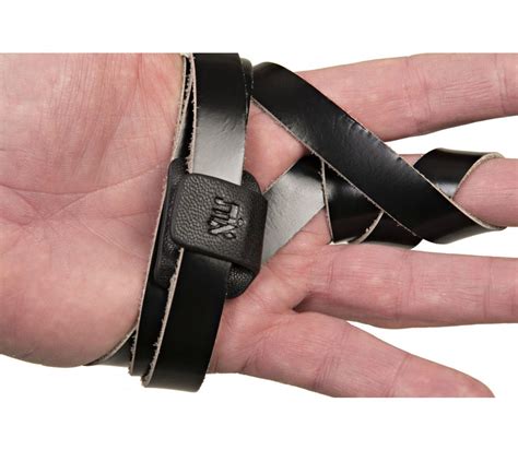 Black Leather Magnetic Tefillin Hand Strap Holder | aJudaica.com