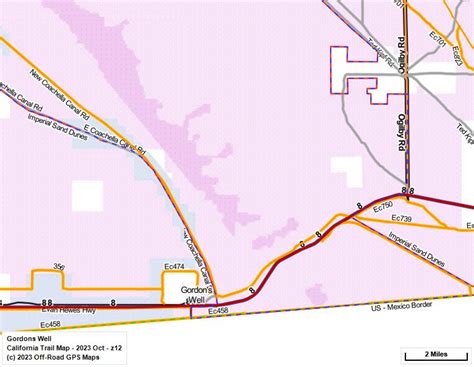 Imperial Sand Dunes North, Glamis - California Trail Map