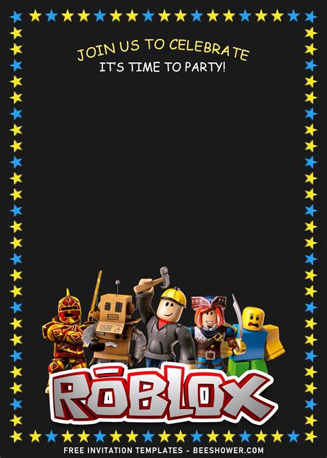 8+ Best Roblox Gamer Birthday Invitation Templates | Printable birthday ...