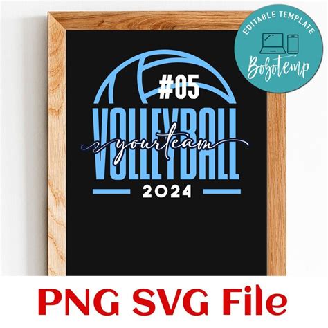 Volleyball Custom Number and Team Name SVG design template | Bobotemp