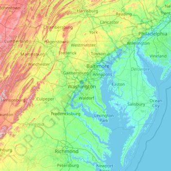 Maryland topographic map, elevation, terrain