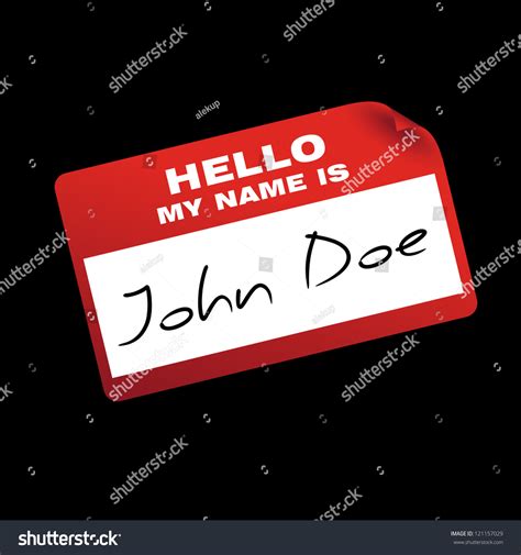 "Hello My Name Is" Card/Sticker Stock Vector Illustration 121157029 ...