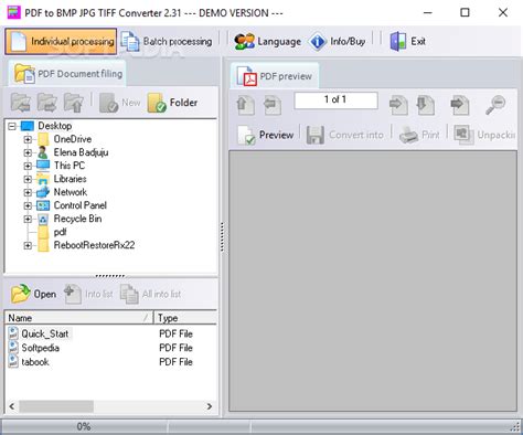 PDF To BMP JPG TIFF Converter 2.32 - Download, Review, Screenshots