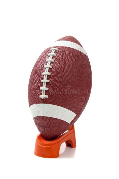 American Football On A Kicking Tee Stock Photo - Image of leather, kick ...