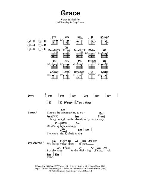 Grace by Jeff Buckley - Guitar Chords/Lyrics - Guitar Instructor