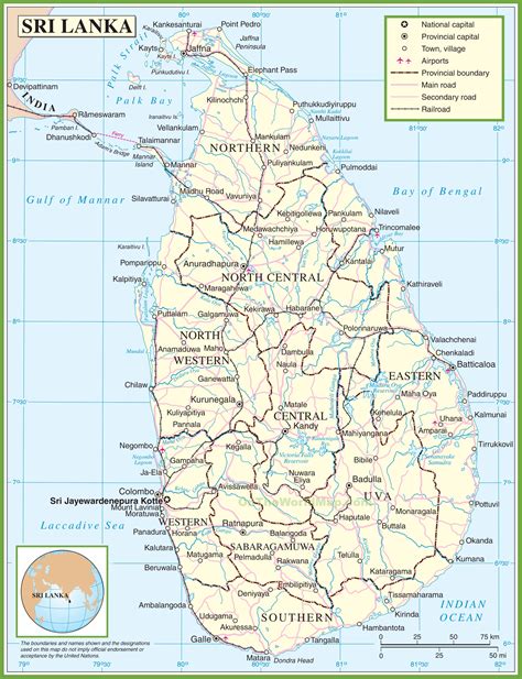 Sri Lanka political map