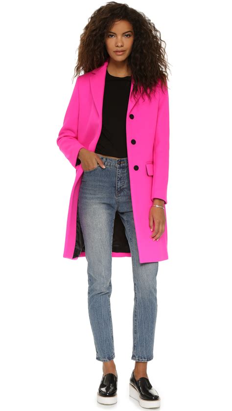 Lyst - Msgm Wool Coat in Pink