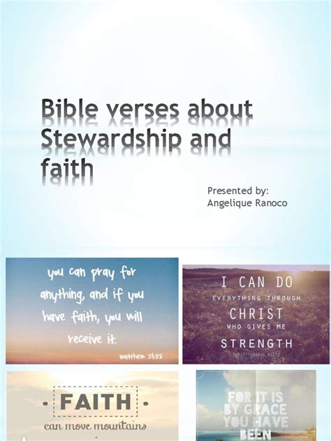 Bible Verses About Stewardship and Faith