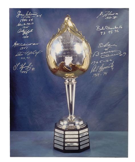 Lot Detail - NHL Hart Memorial Trophy Past Winners Multi-Signed Photo by 11 with Inscriptions ...