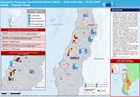 Chile - Forest fires - ECHO Daily Map | 25/01/2017 - Chile | ReliefWeb