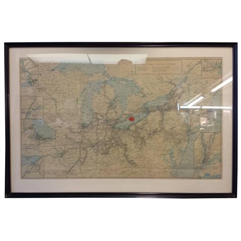 Framed New York Central Railway Map Original from 1943 with Railway ...