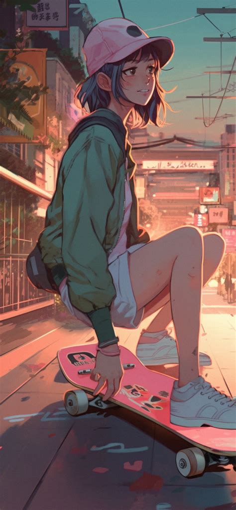 Anime Girl with Skateboard Wallpapers - Anime Girl Wallpapers 4k