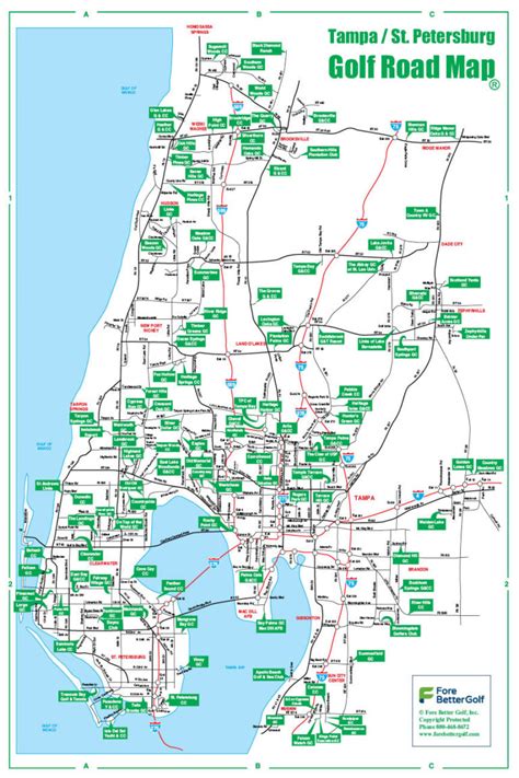 Tampa Area Golf Course Map | Printable Templates Free