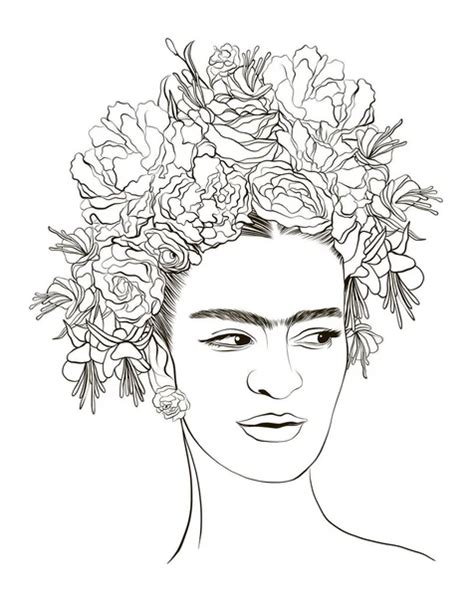 Estadístico Pescador Rosa frida kahlo animada para colorear Vista ...