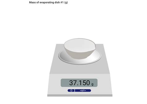 Solved Mass of evaporating dish #1 (g) 37.150, O +0/T+ | Chegg.com