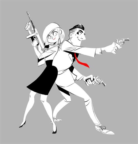 Bonnie and Clyde | Character design sketches, Cartoon character design ...