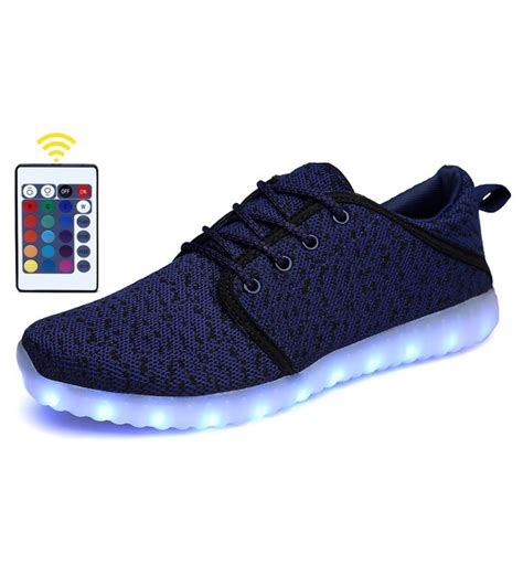 Breathable LED Light Up Shoes With Remote For Womens Mens - Blue ...