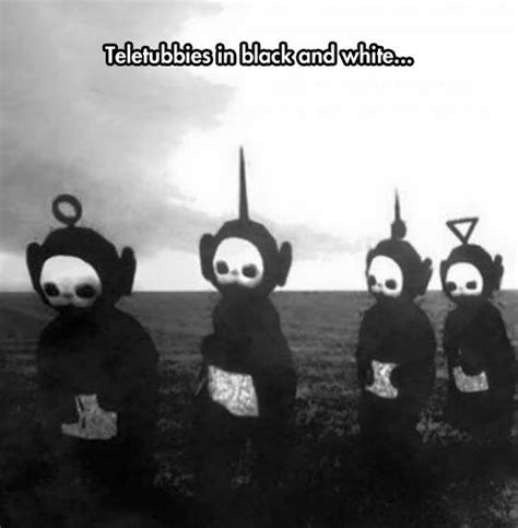 the stuff nightmares are made from.... Les Teletubbies, Funny Pins ...