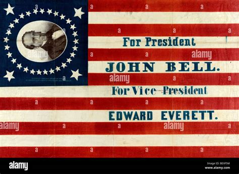 Campaign banner for John Bell in 1860 USA Presidential Election Stock ...