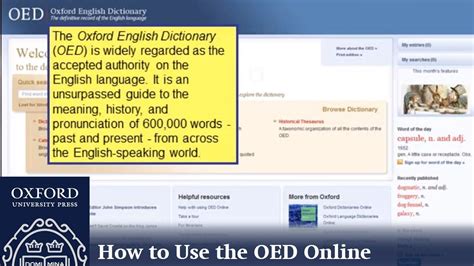 Oxford English Dictionary Online Word Search