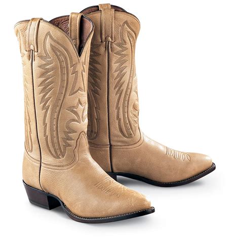 Men's Elk Leather Western Boots, Camel - 128688, Cowboy & Western Boots at Sportsman's Guide