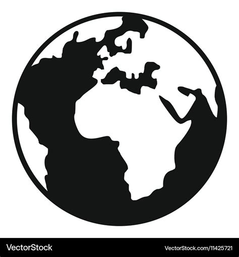 Earth globe icon simple style Royalty Free Vector Image