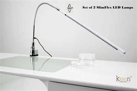 Set of 2 Slimflex LED Table Lamp Flexi Lamp Stylish Desk Lamp perfect for Nail Salon, Manicure ...