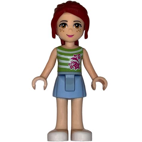 LEGO Set fig-002342 Mia - White/Lime Top, Bright Light Blue Skirt ...