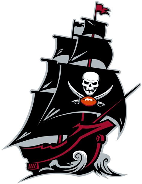 Tampa Bay Buccaneers Alternate Logo (2020-Pres) - A black, red, and silver pirate ship with a sk ...
