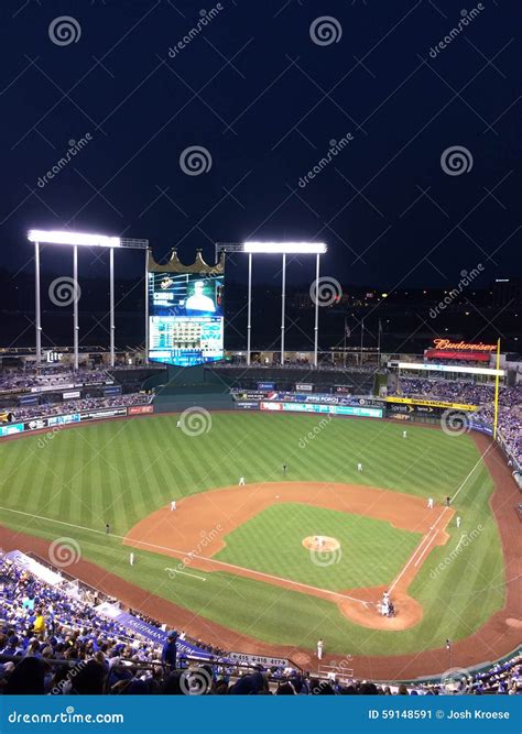 Kauffman Stadium During A Night Game Editorial Photo - Image: 59148591