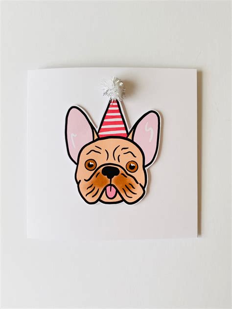 French Bulldog Birthday Card Frenchie Card Dog Celebration | Etsy